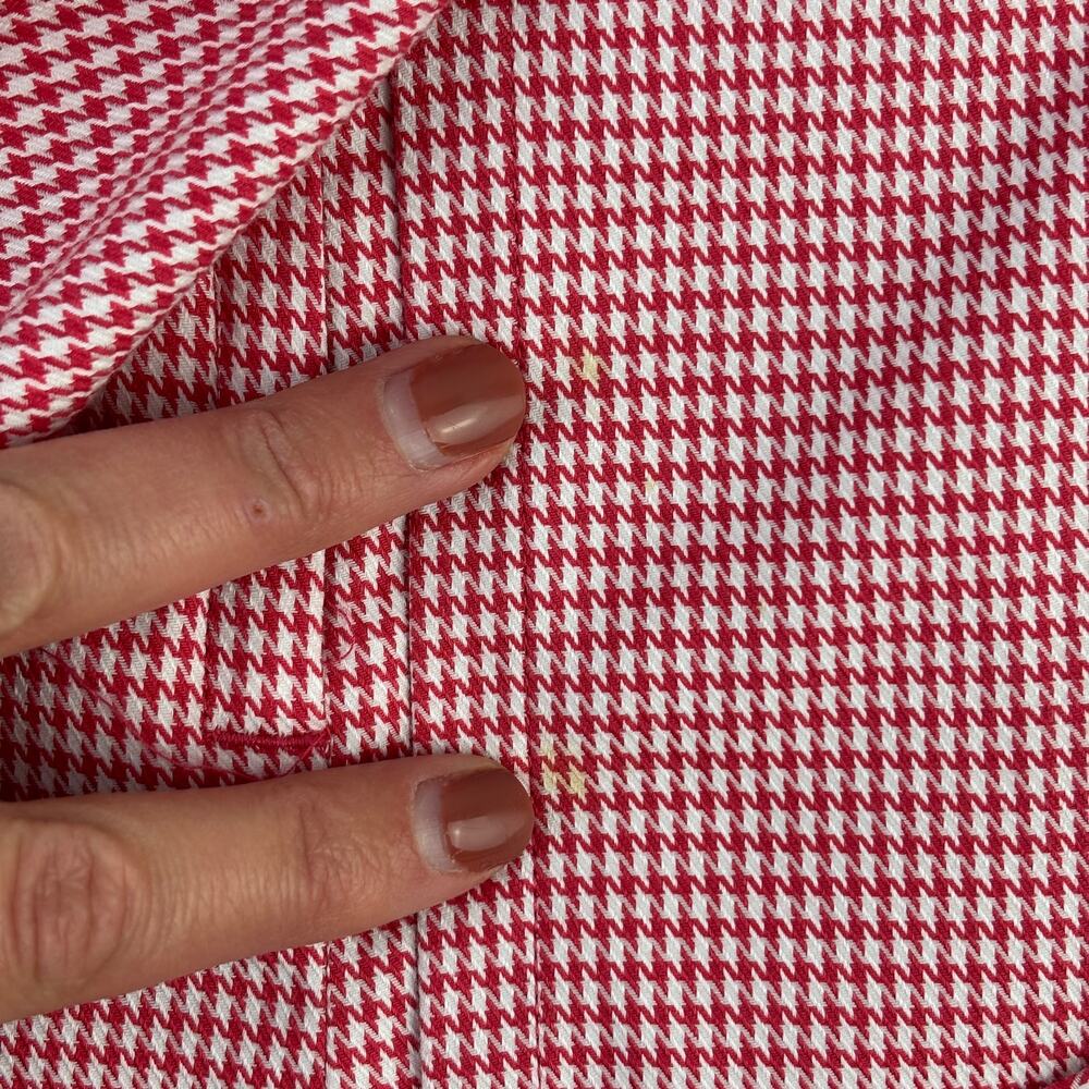 Brooks Brothers Country Club Red/White Houndstooth Wrap Skort Shorts Size 2 - Picture 13 of 15